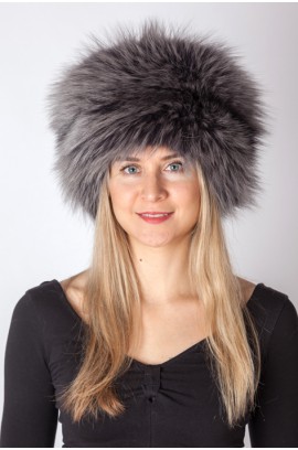 Blue fox fur hat